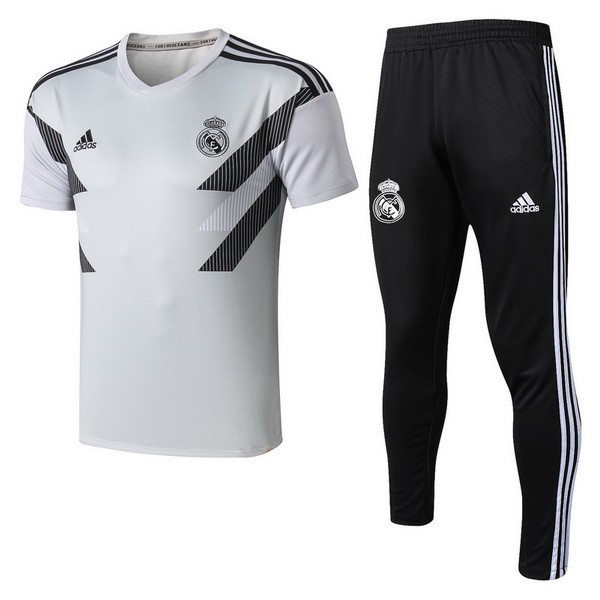 Entrenamiento Real Madrid Conjunto Completo 2018/19 Blanco Gris